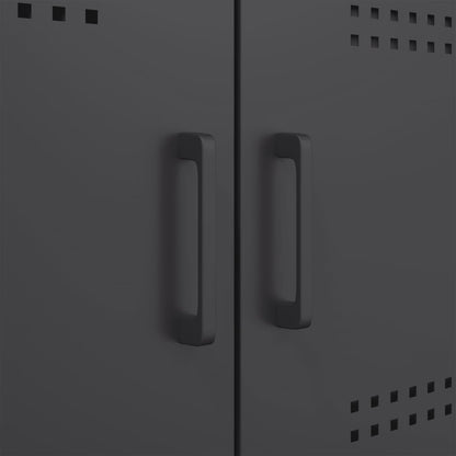 2 Piece TV Cabinet Set Black 68x39x50,5 cm Steel