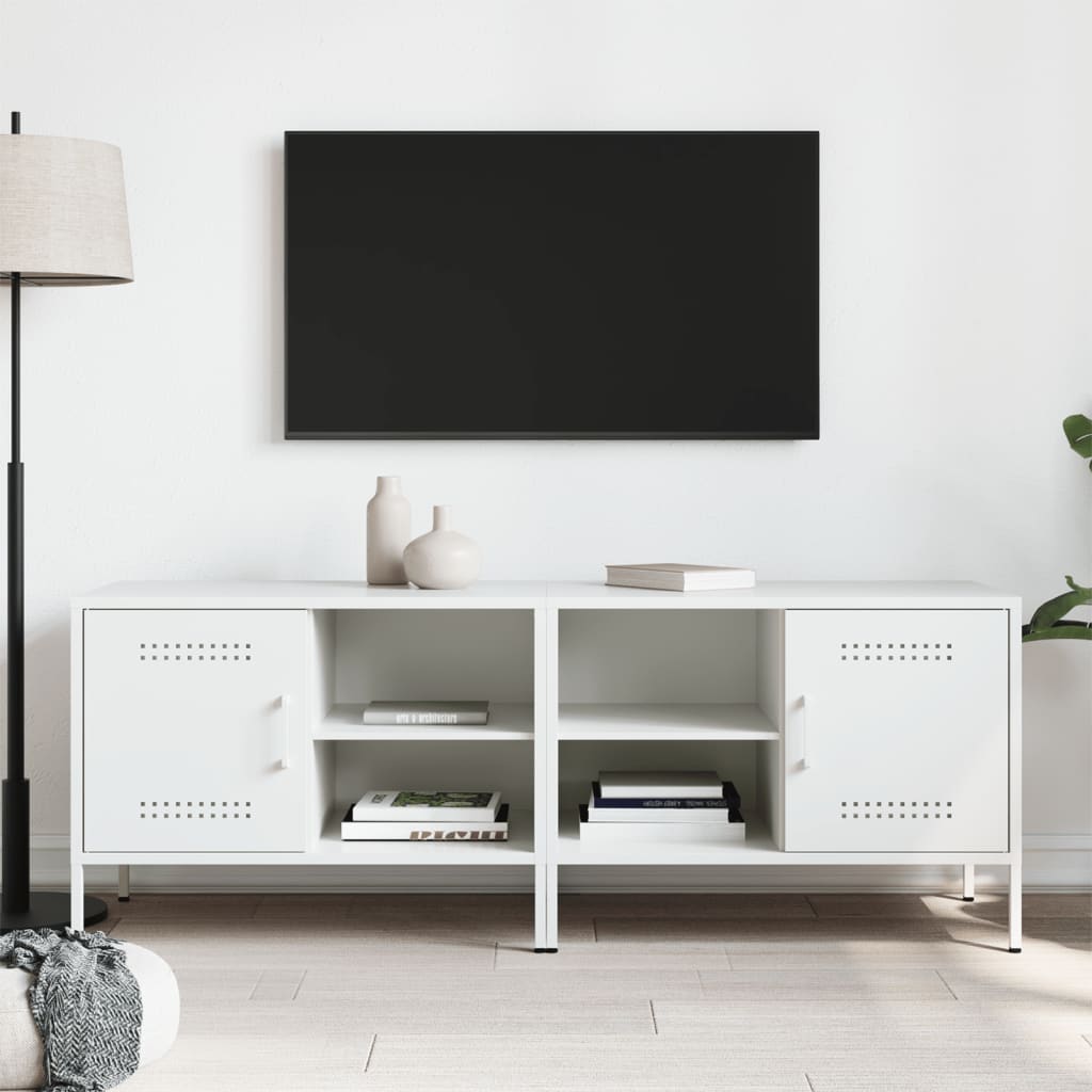 2 Piece TV Cabinet Set White 68x39x50,5 cm Steel