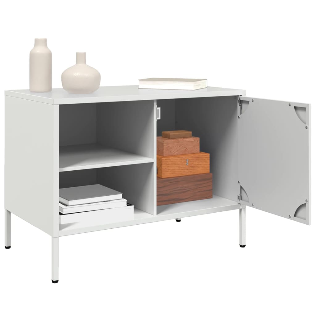 2 Piece TV Cabinet Set White 68x39x50,5 cm Steel