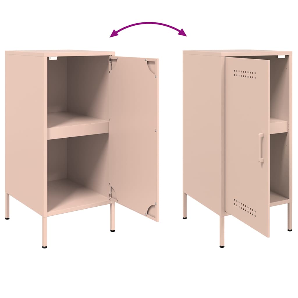 Sideboards 2 pcs Pink 36x39x79 cm Steel