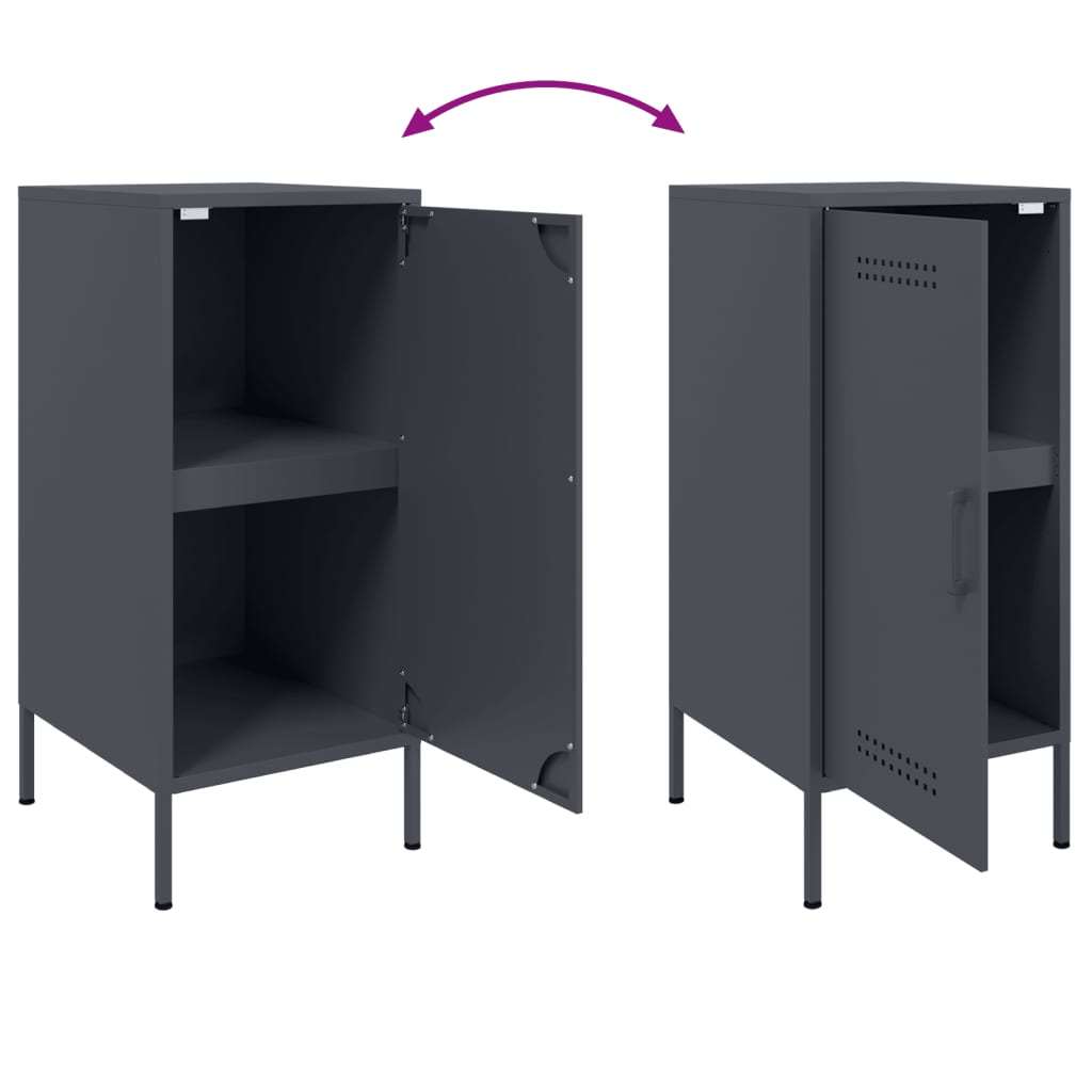 Sideboards 2 pcs Anthracite 36x39x79 cm Steel