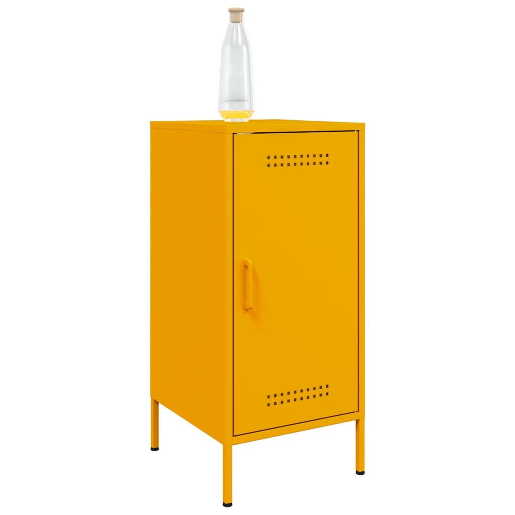 Sideboards 2 pcs Mustard Yellow 36x39x79 cm Steel
