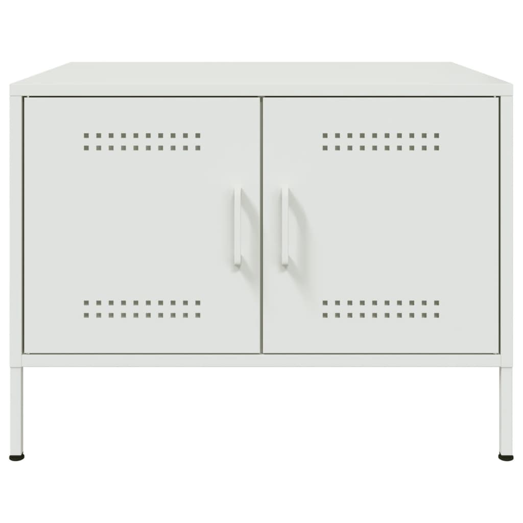 Coffee Table White 68x50x50.5 cm Steel