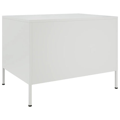 Coffee Table White 68x50x50.5 cm Steel