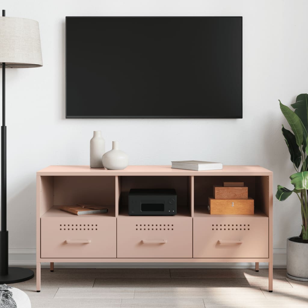 TV Cabinet Pink 100,5x39x50,5 cm Steel