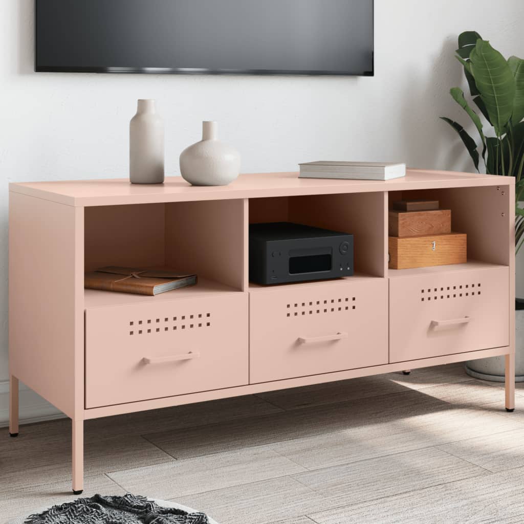 TV Cabinet Pink 100,5x39x50,5 cm Steel