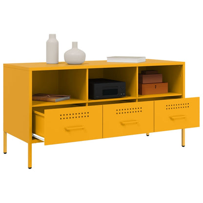 TV Cabinet Mustard Yellow 100,5x39x50,5 cm Steel