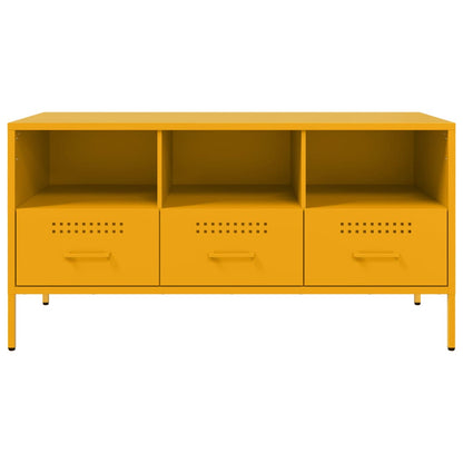 TV Cabinet Mustard Yellow 100,5x39x50,5 cm Steel