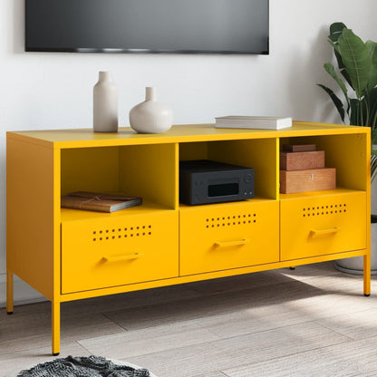 TV Cabinet Mustard Yellow 100,5x39x50,5 cm Steel