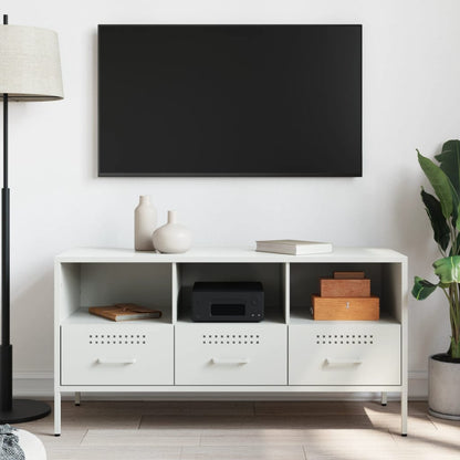 TV Cabinet White 100,5x39x50,5 cm Steel