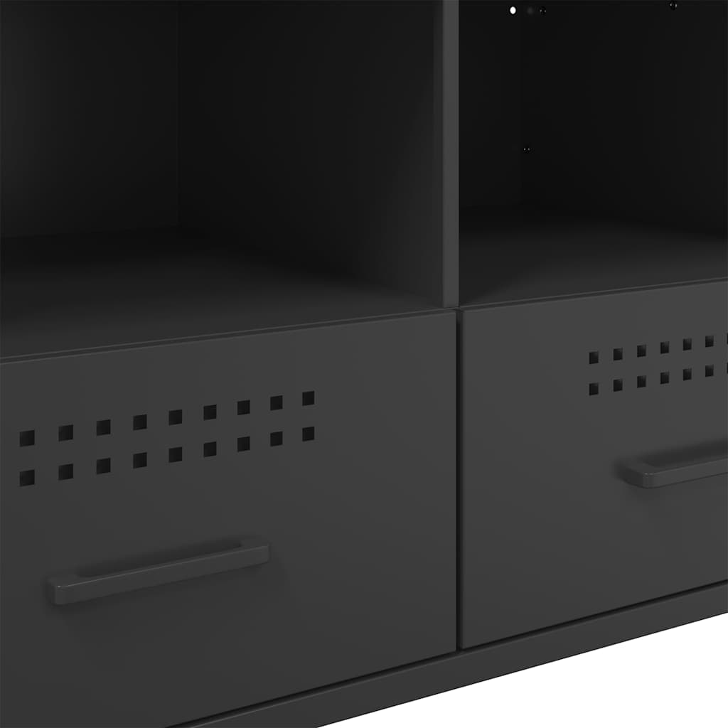 2 Piece TV Cabinet Set Black 68x39x50,5 cm Steel