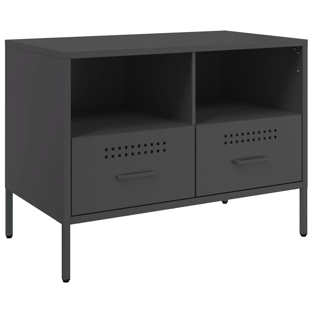 2 Piece TV Cabinet Set Black 68x39x50,5 cm Steel