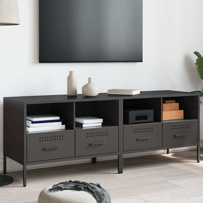 2 Piece TV Cabinet Set Black 68x39x50,5 cm Steel