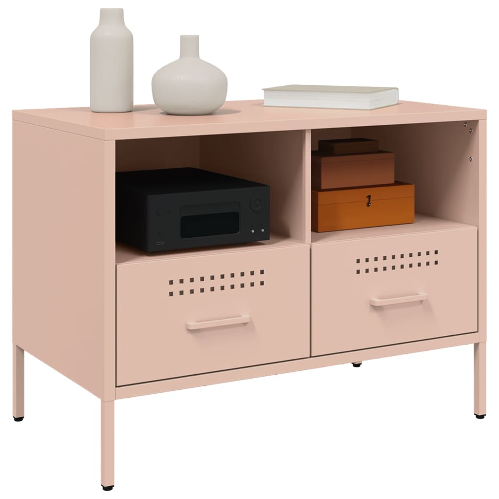 2 Piece TV Cabinet Set Pink 68x39x50,5 cm Steel