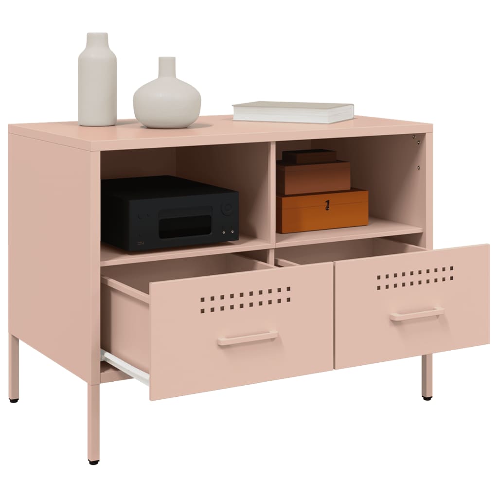 2 Piece TV Cabinet Set Pink 68x39x50,5 cm Steel