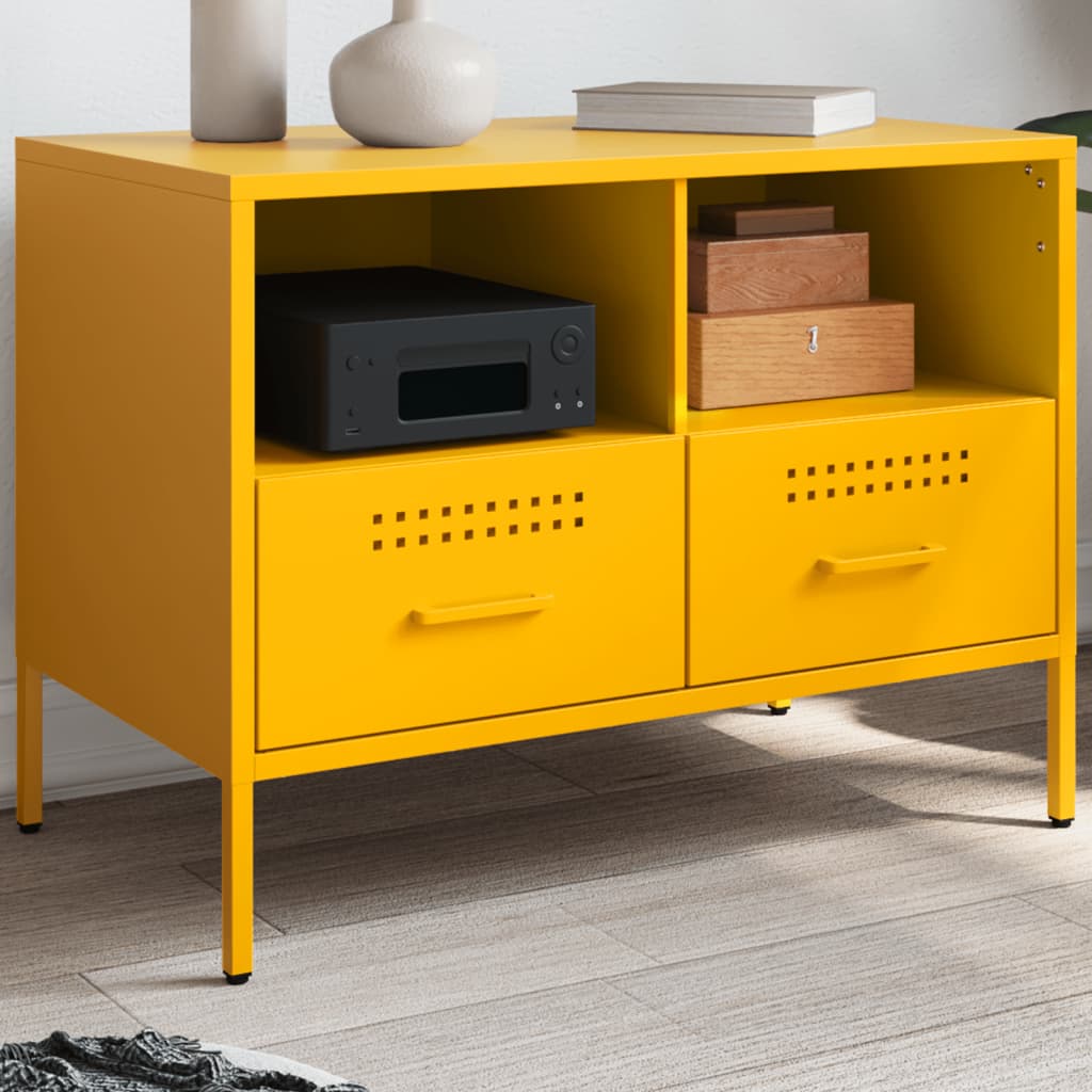 TV Cabinet Mustard Yellow 68x39x50,5 cm Steel