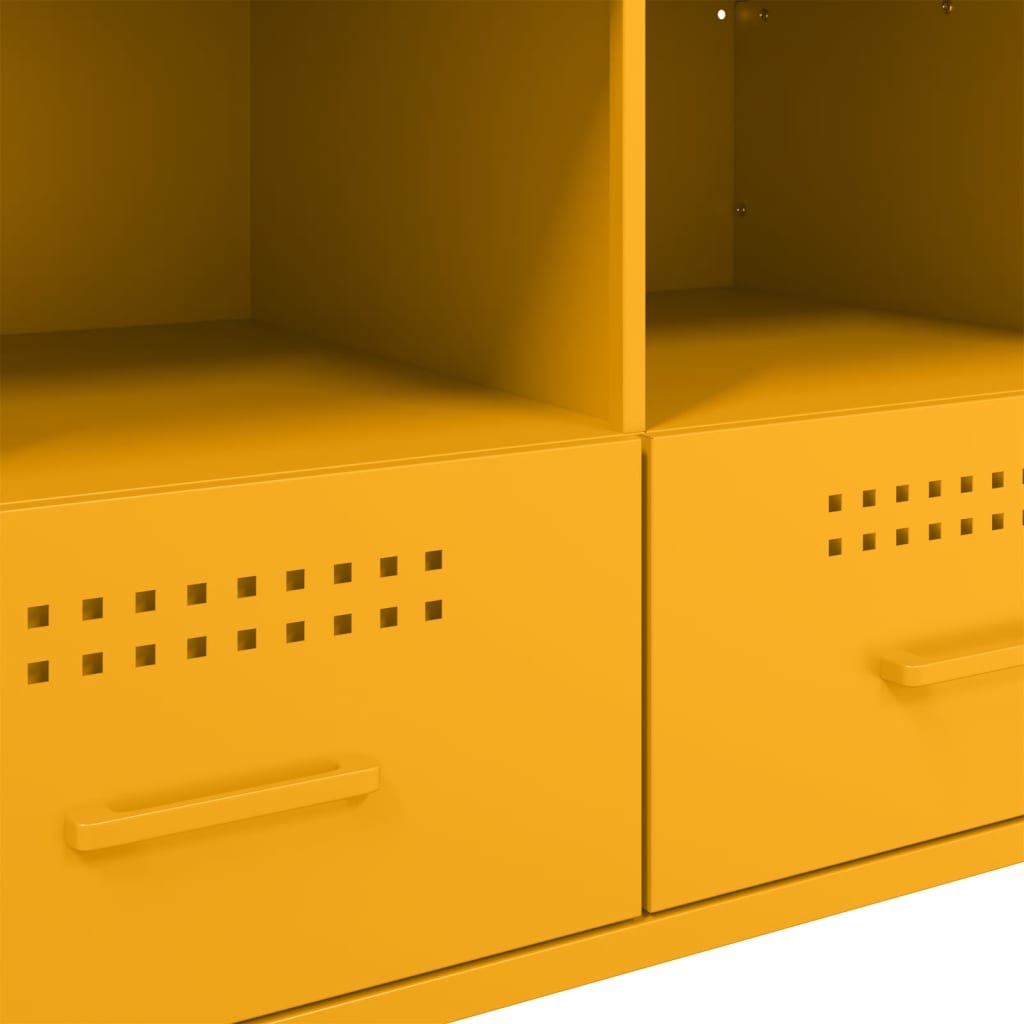 2 Piece TV Cabinet Set Mustard Yellow 68x39x50,5 cm Steel