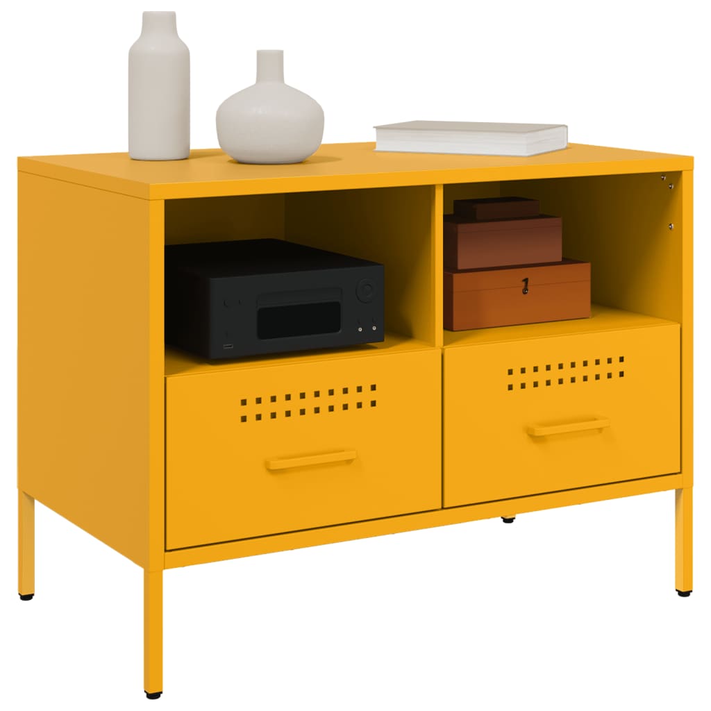 2 Piece TV Cabinet Set Mustard Yellow 68x39x50,5 cm Steel