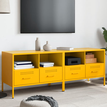 2 Piece TV Cabinet Set Mustard Yellow 68x39x50,5 cm Steel