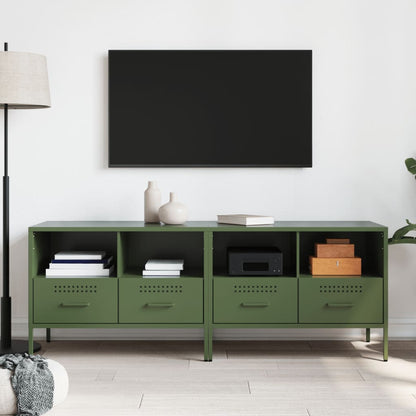 2 Piece TV Cabinet Set Olive Green 68x39x50,5 cm Steel