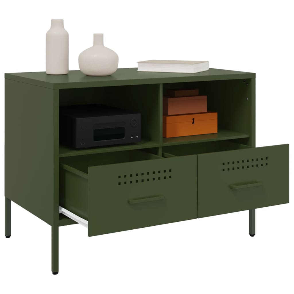 2 Piece TV Cabinet Set Olive Green 68x39x50,5 cm Steel