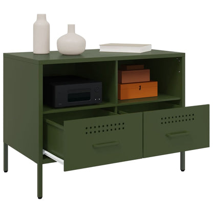 2 Piece TV Cabinet Set Olive Green 68x39x50,5 cm Steel