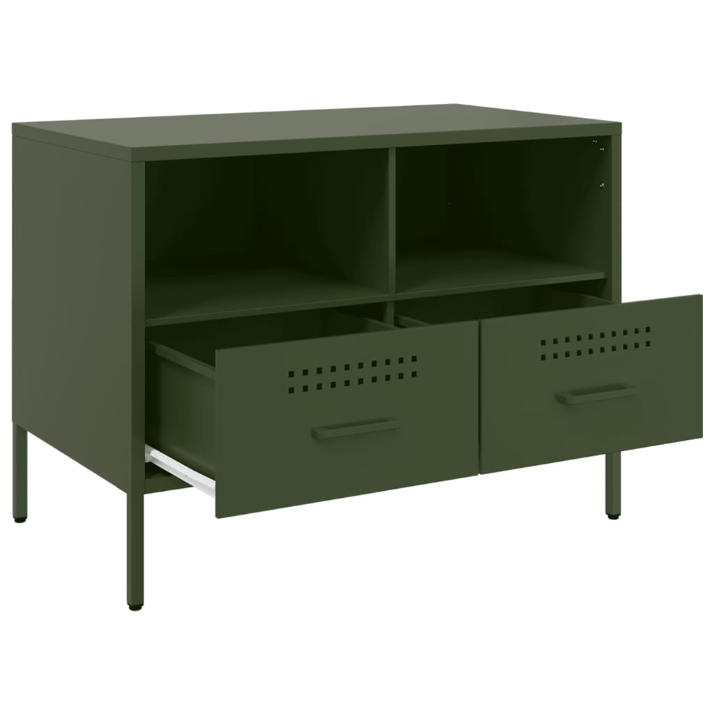 2 Piece TV Cabinet Set Olive Green 68x39x50,5 cm Steel
