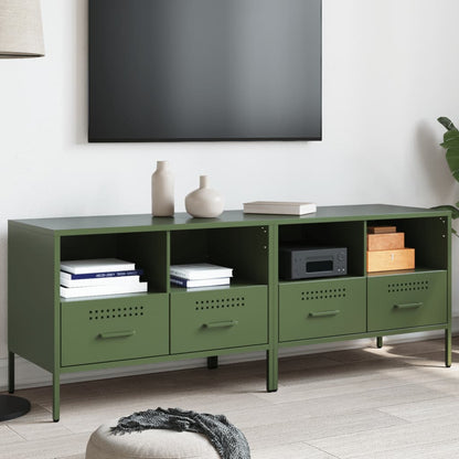 2 Piece TV Cabinet Set Olive Green 68x39x50,5 cm Steel
