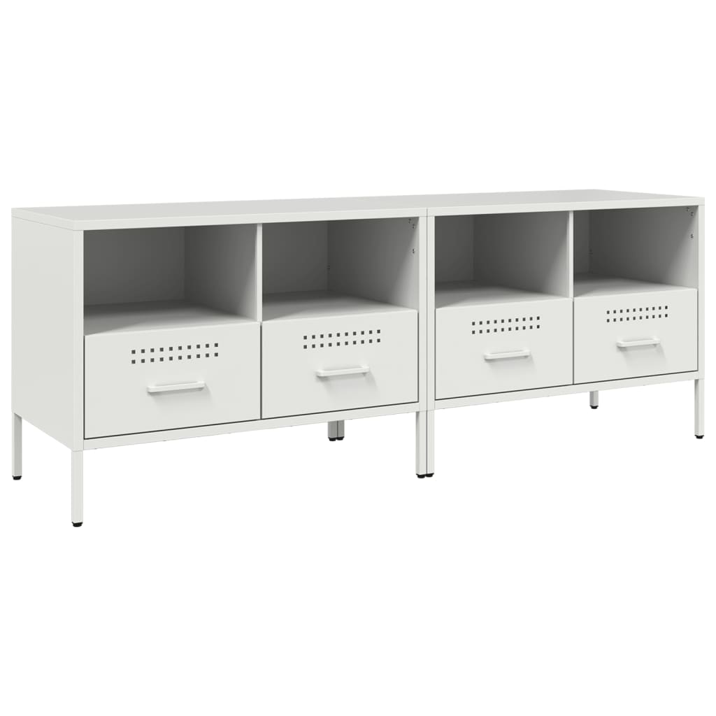 2 Piece TV Cabinet Set White 68x39x50,5 cm Steel