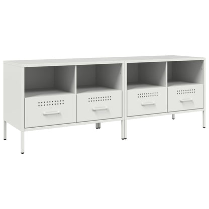 2 Piece TV Cabinet Set White 68x39x50,5 cm Steel