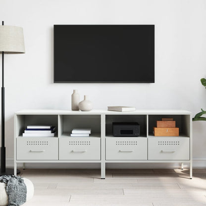 2 Piece TV Cabinet Set White 68x39x50,5 cm Steel