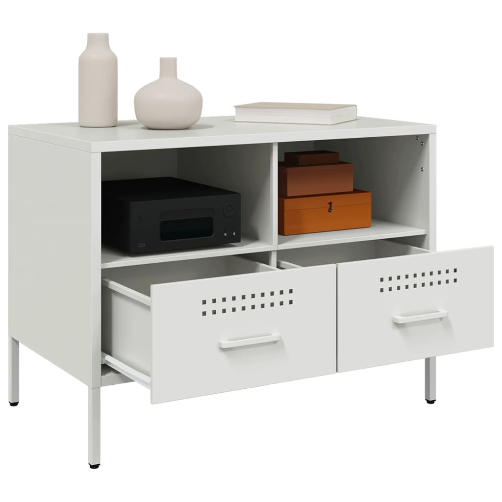 2 Piece TV Cabinet Set White 68x39x50,5 cm Steel
