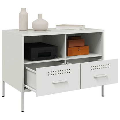 2 Piece TV Cabinet Set White 68x39x50,5 cm Steel