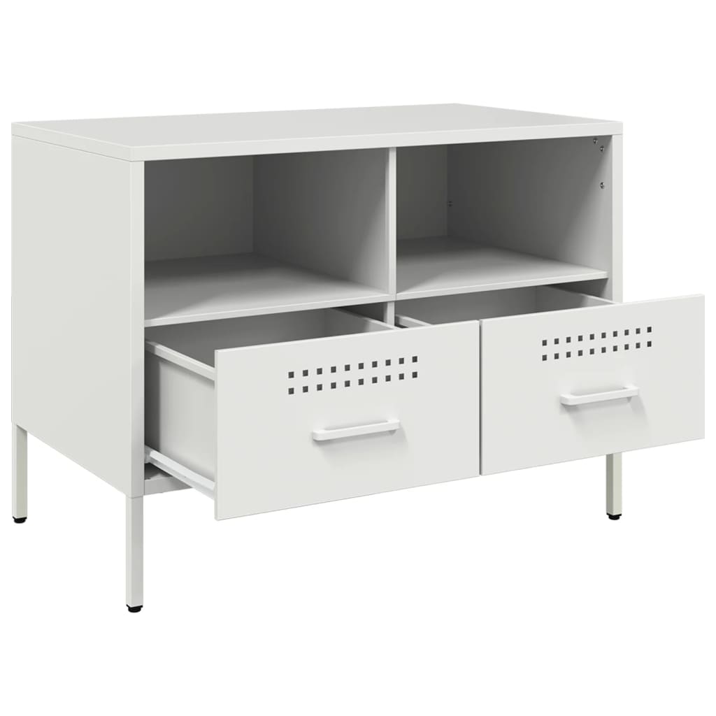 2 Piece TV Cabinet Set White 68x39x50,5 cm Steel