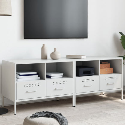 2 Piece TV Cabinet Set White 68x39x50,5 cm Steel