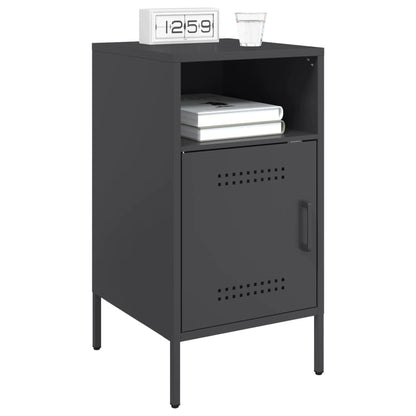 Bedside Cabinet | Set of 2 | Black | Cold-rolled steel | Adjustable Feet