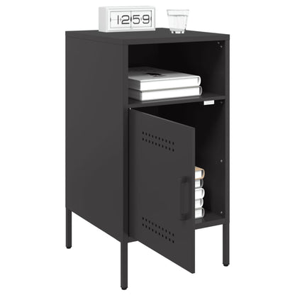 Bedside Cabinet | Set of 2 | Black | Cold-rolled steel | Adjustable Feet
