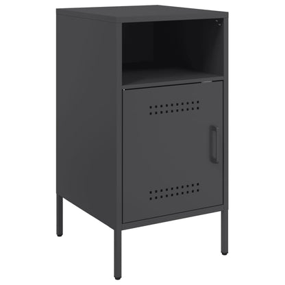 Bedside Cabinet | Set of 2 | Black | Cold-rolled steel | Adjustable Feet