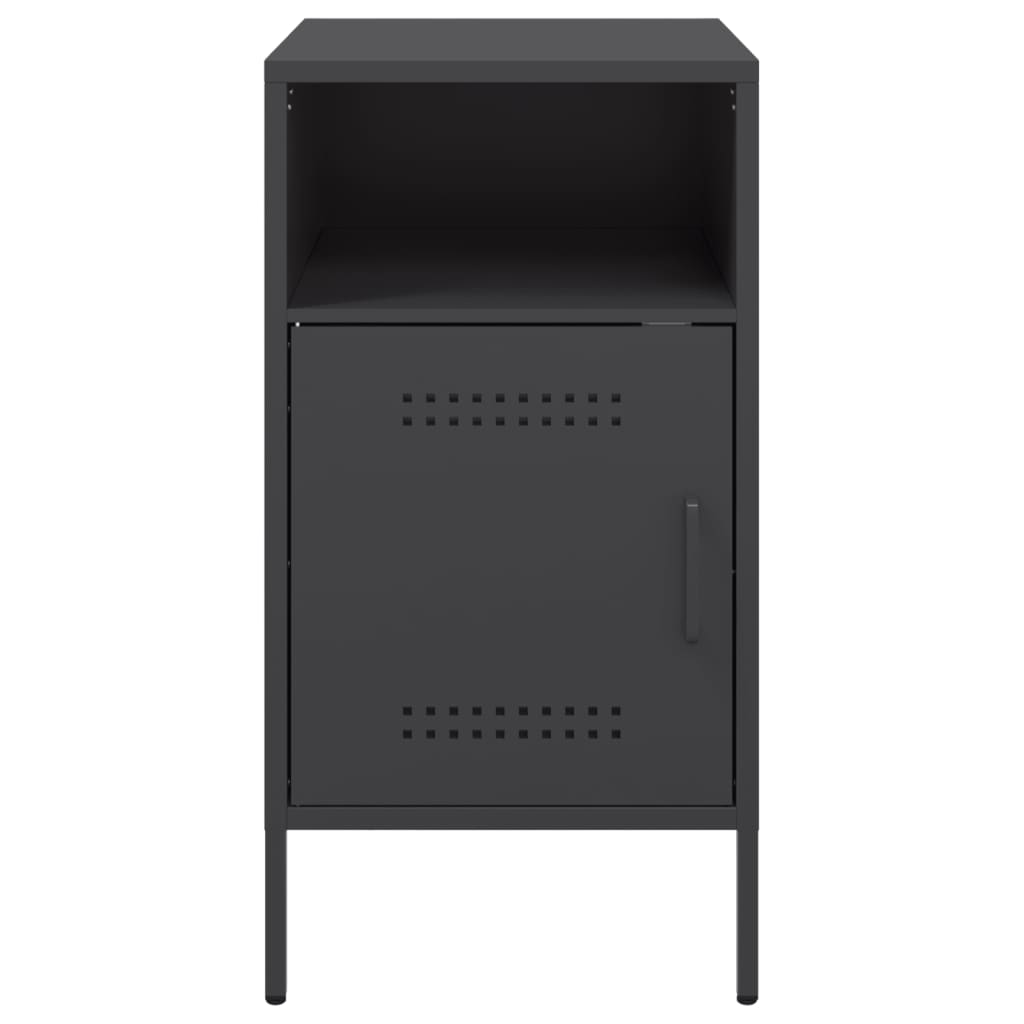 Bedside Cabinet | Set of 2 | Black | Cold-rolled steel | Adjustable Feet