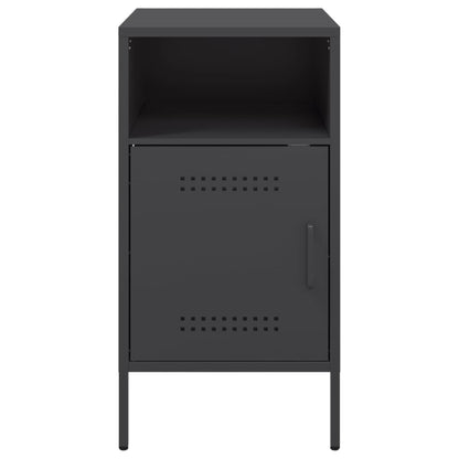 Bedside Cabinet | Set of 2 | Black | Cold-rolled steel | Adjustable Feet