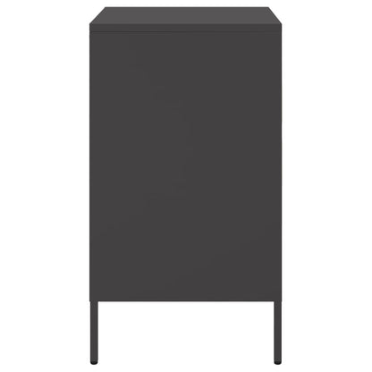 Bedside Cabinet | Set of 2 | Black | Cold-rolled steel | Adjustable Feet
