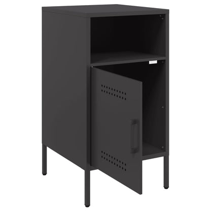 Bedside Cabinet | Set of 2 | Black | Cold-rolled steel | Adjustable Feet