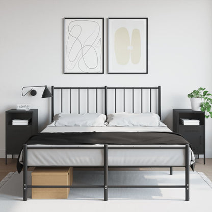 Bedside Cabinet | Set of 2 | Black | Cold-rolled steel | Adjustable Feet