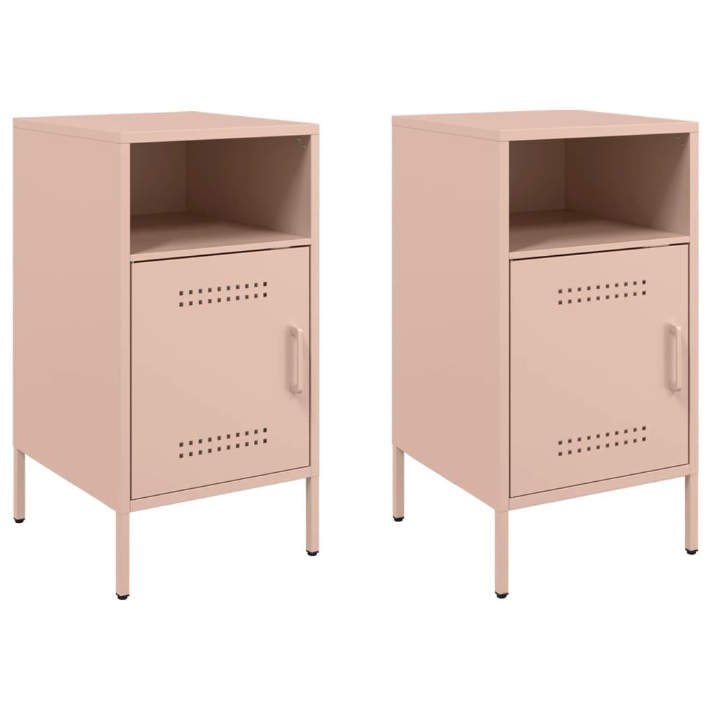 Bedside Cabinet | Set of 2 | Pink | Cold-rolled steel | Standard
