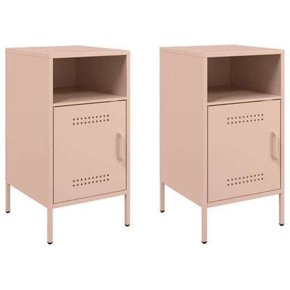 Bedside Cabinet | Set of 2 | Pink | Cold-rolled steel | Standard