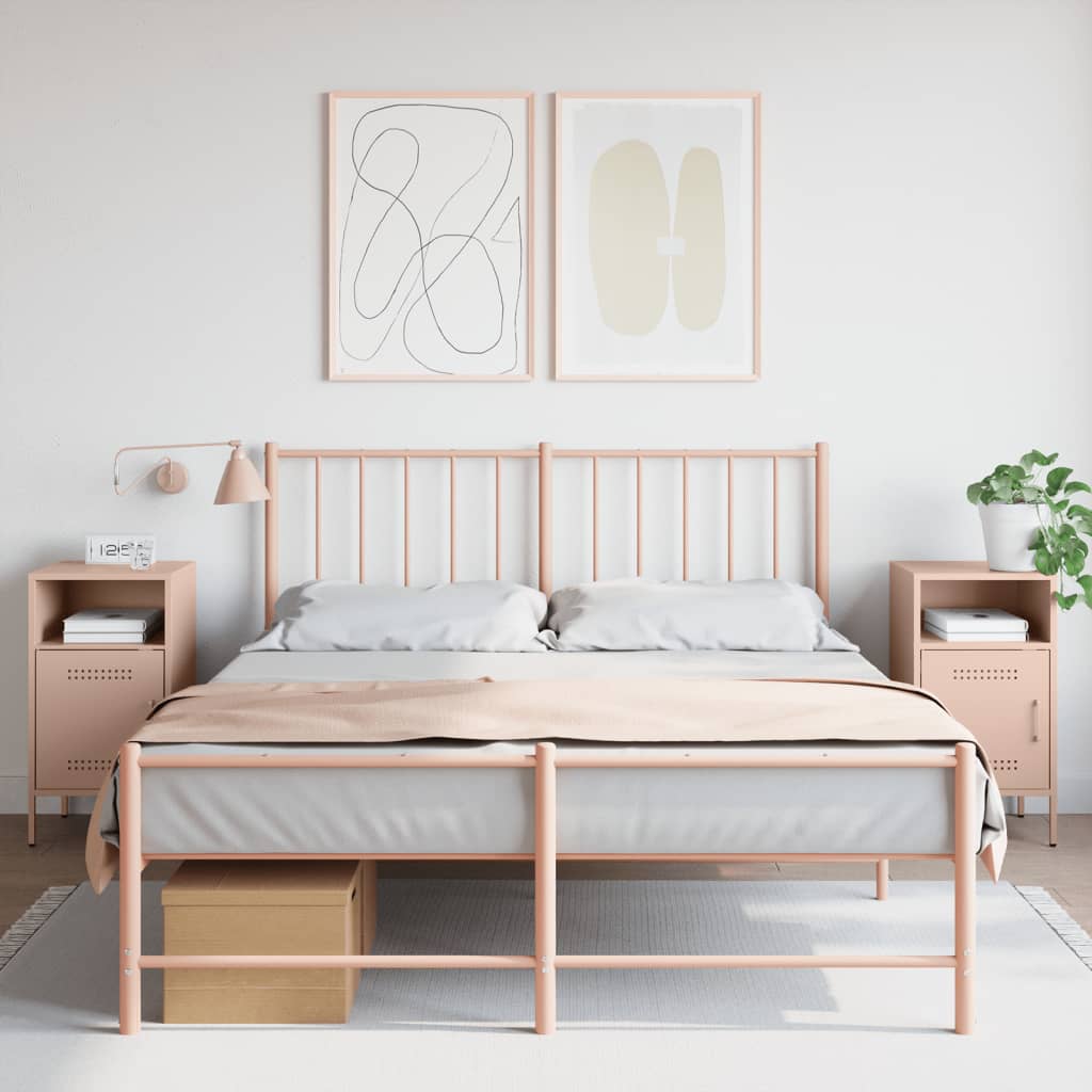 Bedside Cabinet | Set of 2 | Pink | Cold-rolled steel | Standard