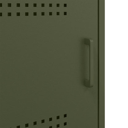 Bedside Cabinets 2 pcs Olive Green 36x39x68 cm Steel