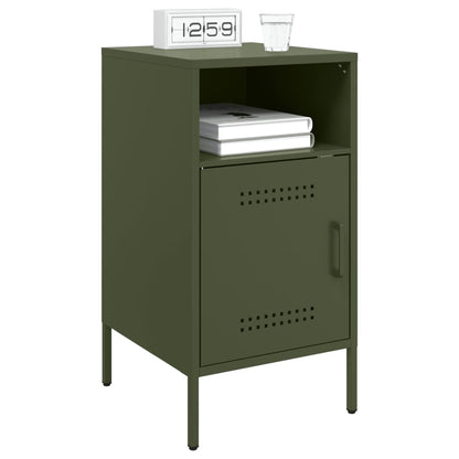 Bedside Cabinets 2 pcs Olive Green 36x39x68 cm Steel