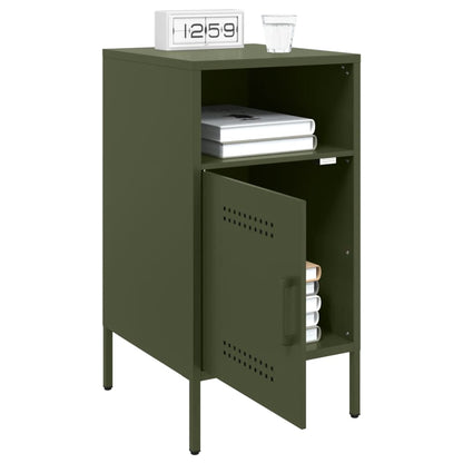 Bedside Cabinets 2 pcs Olive Green 36x39x68 cm Steel