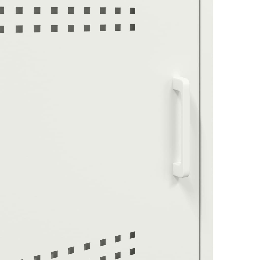 Bedside Cabinet White 36x39x68 cm Steel